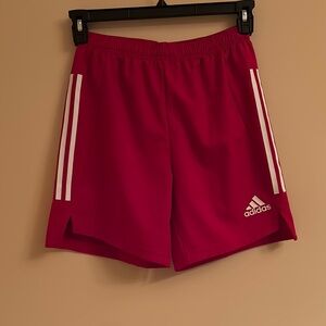 Adidas Youth Red PrimeBlue 3-Stripes Soccer Athletic Shorts Size XL